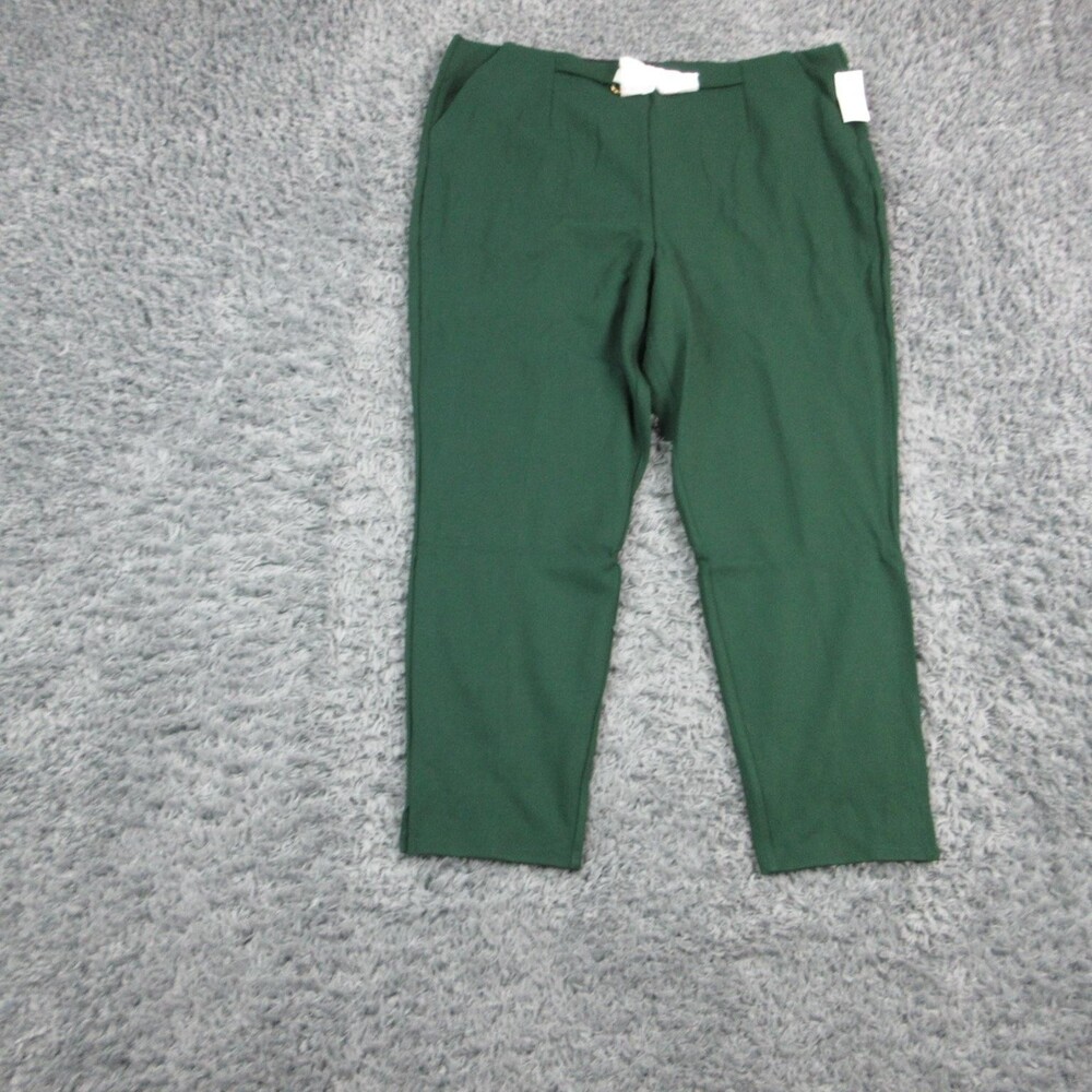 Maurices Pants Womens 2XL Green Dress Tapered Ponte Pull On 38x25.5* NWT
